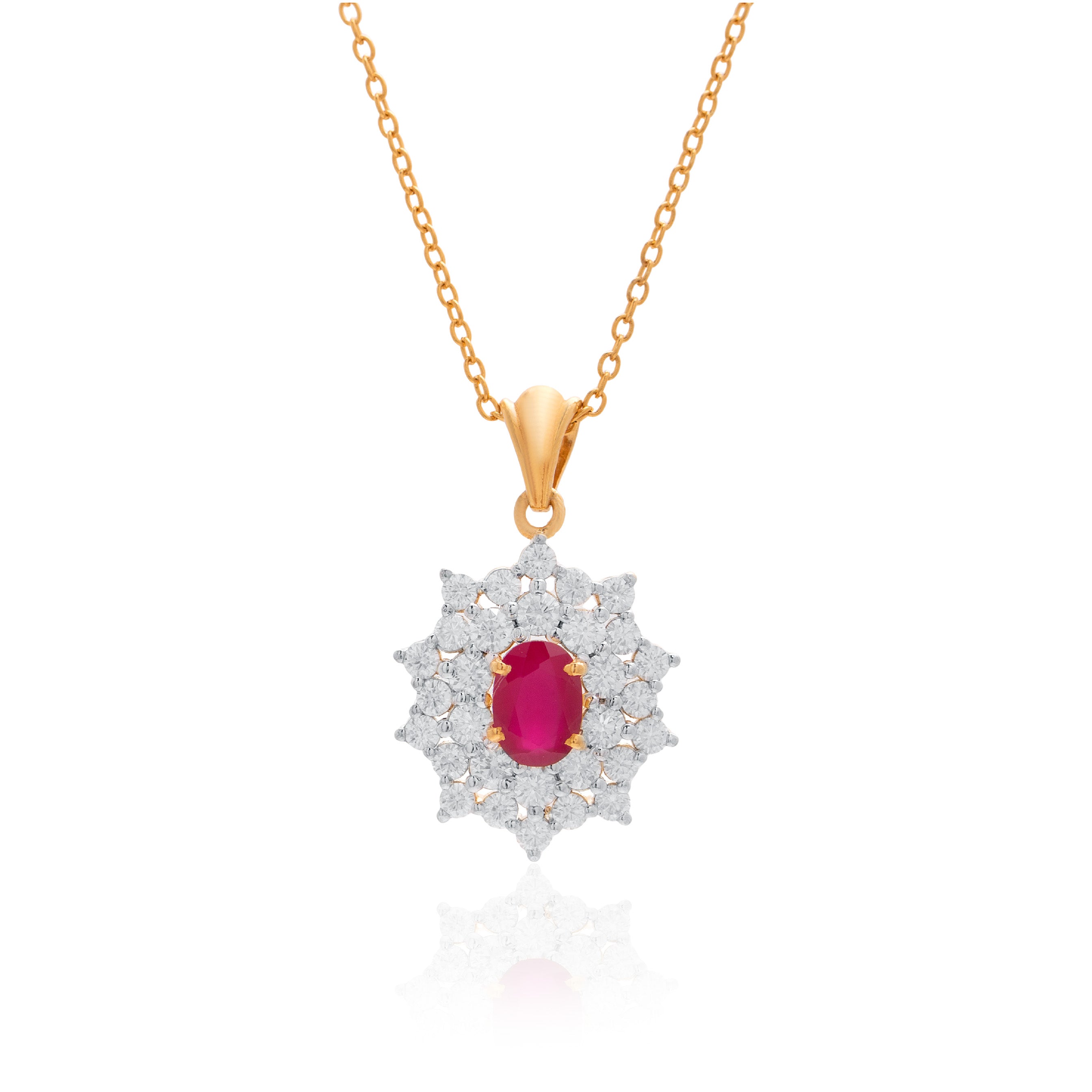 Radiant Bloom Moissanite Pendant and Earrings Set - Shinez By Baxi Jewellers