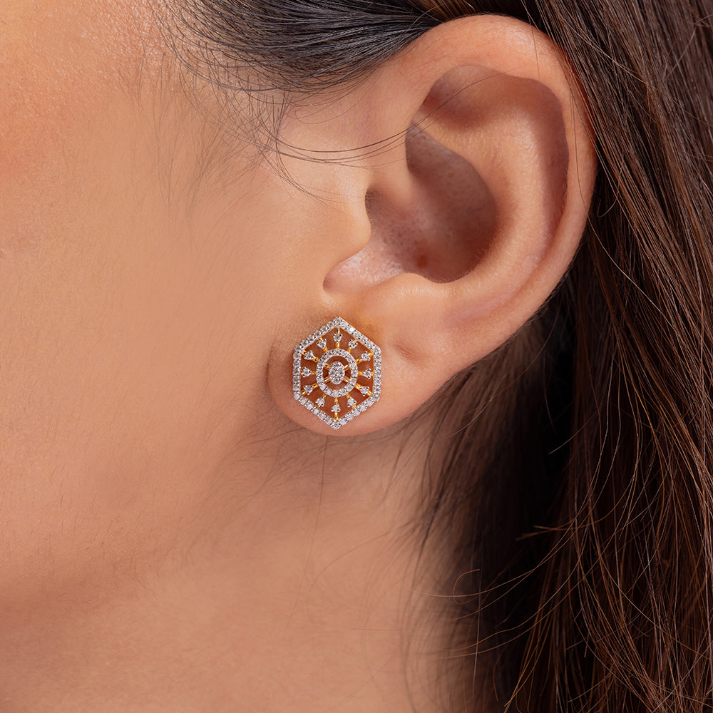 Deco Moissanite Pendant and Earrings Set - Shinez By Baxi Jewellers