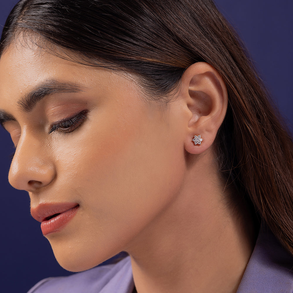 Vrinda Moissanite Pendant and Earrings Set - Shinez By Baxi Jewellers