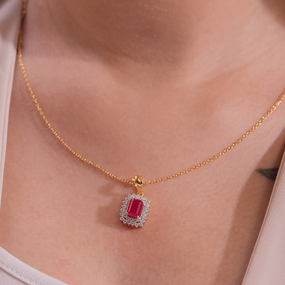 Alicia Moissanite Pendant and Earrings Set - Shinez By Baxi Jewellers