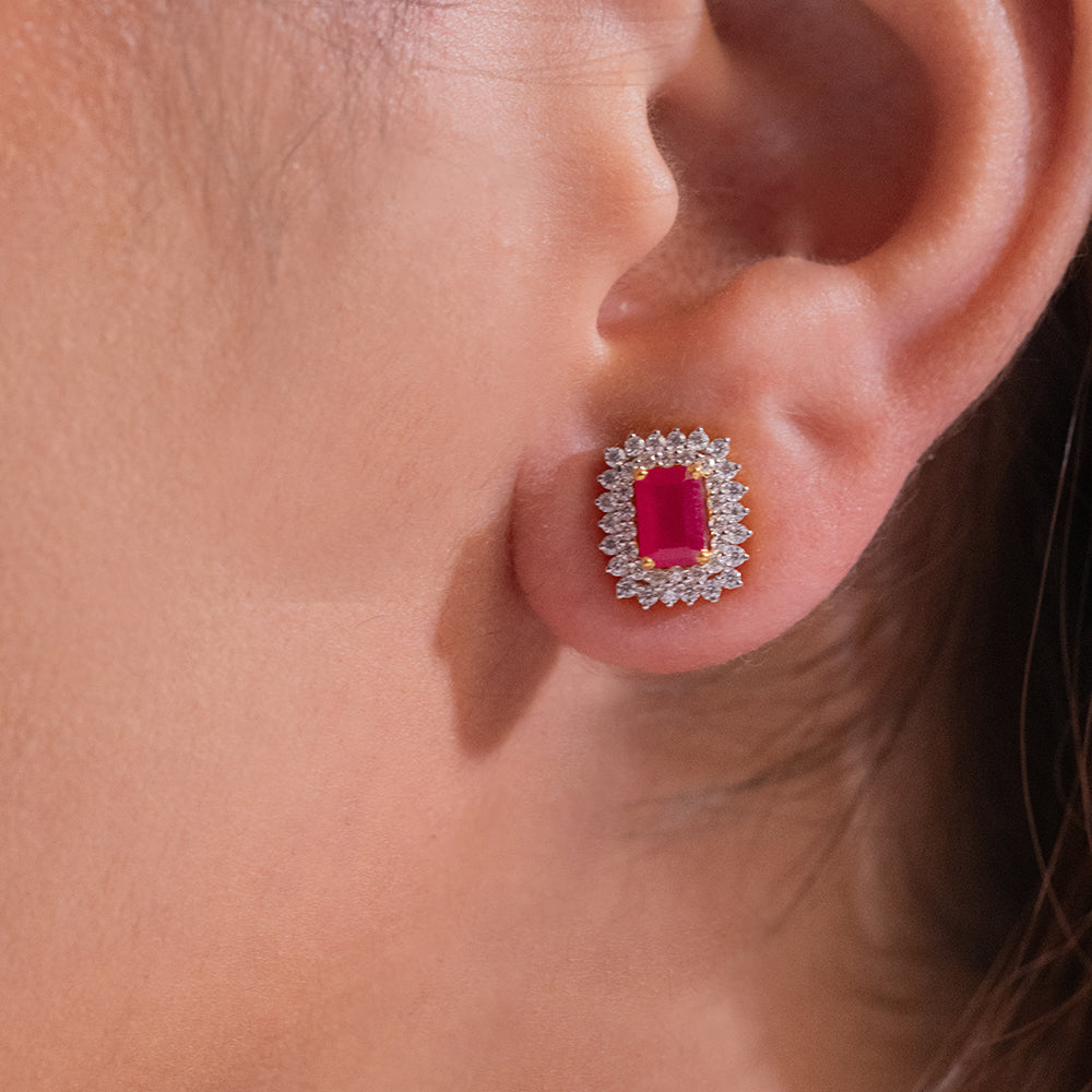 Alicia Moissanite Pendant and Earrings Set - Shinez By Baxi Jewellers