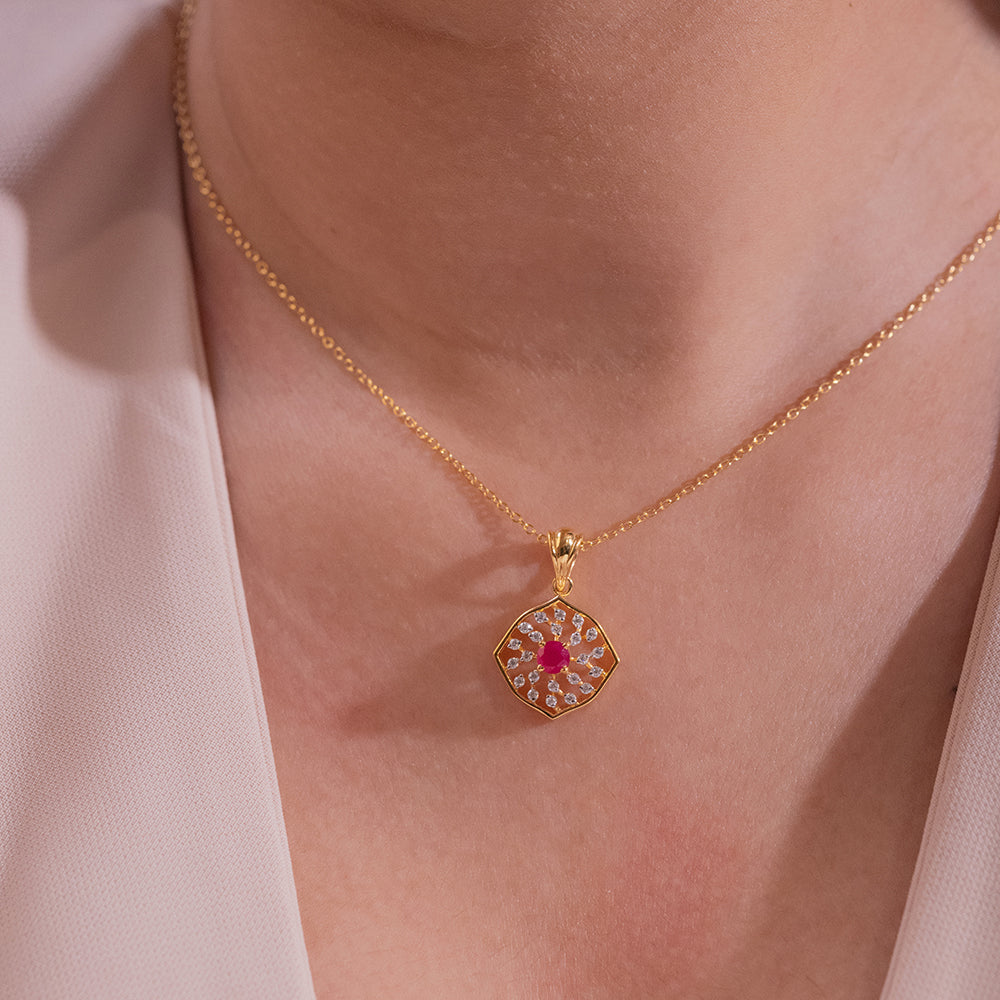 Nelia Moissanite Pendant and Earrings Set - Shinez By Baxi Jewellers