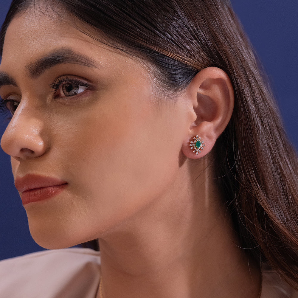 Noore Moissanite Pendant and Earrings Set - Shinez By Baxi Jewellers