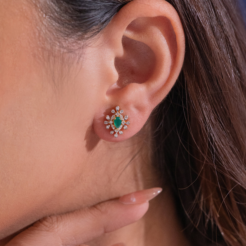 Noore Moissanite Pendant and Earrings Set - Shinez By Baxi Jewellers