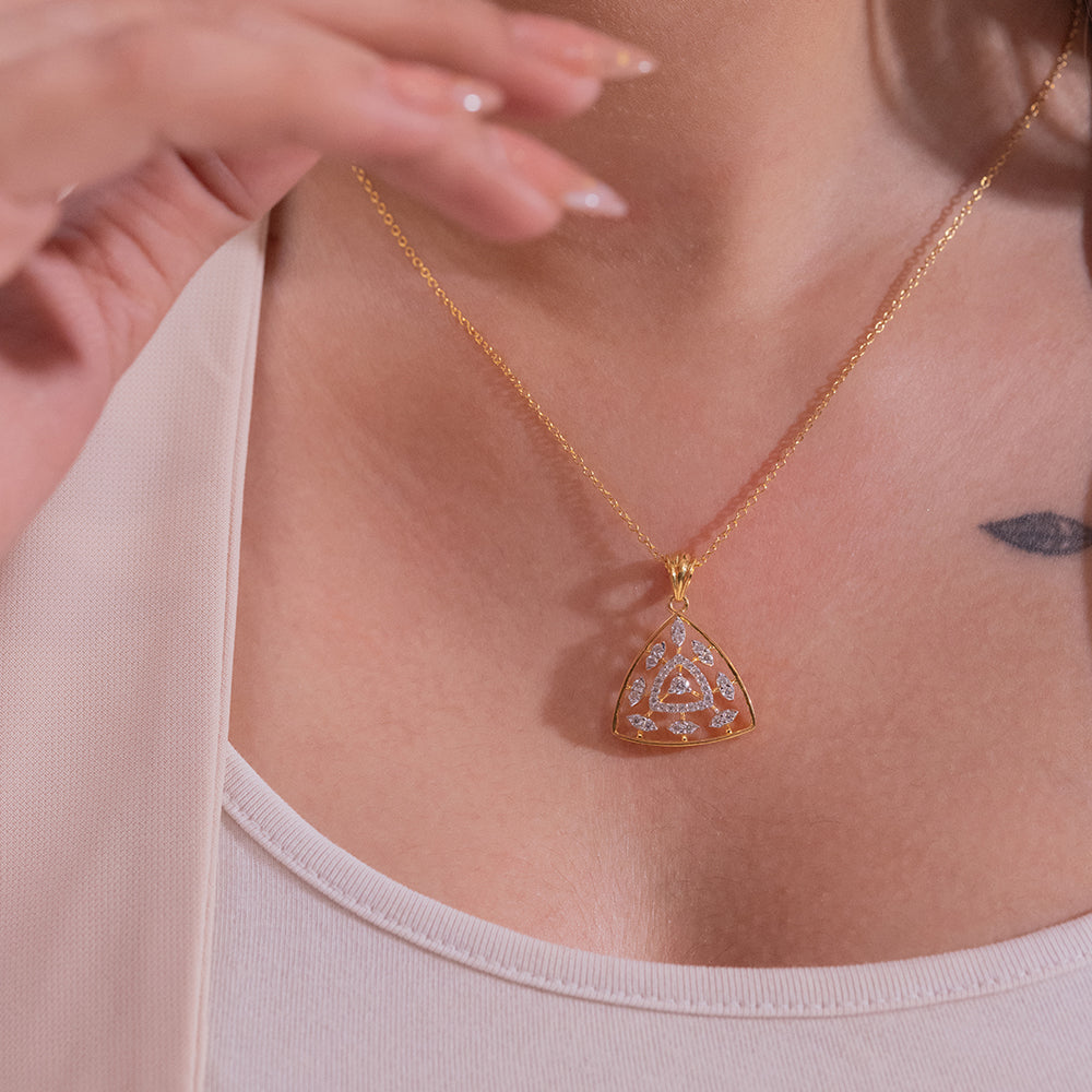 Prism Moissanite Pendant and Earrings Set - Shinez By Baxi Jewellers