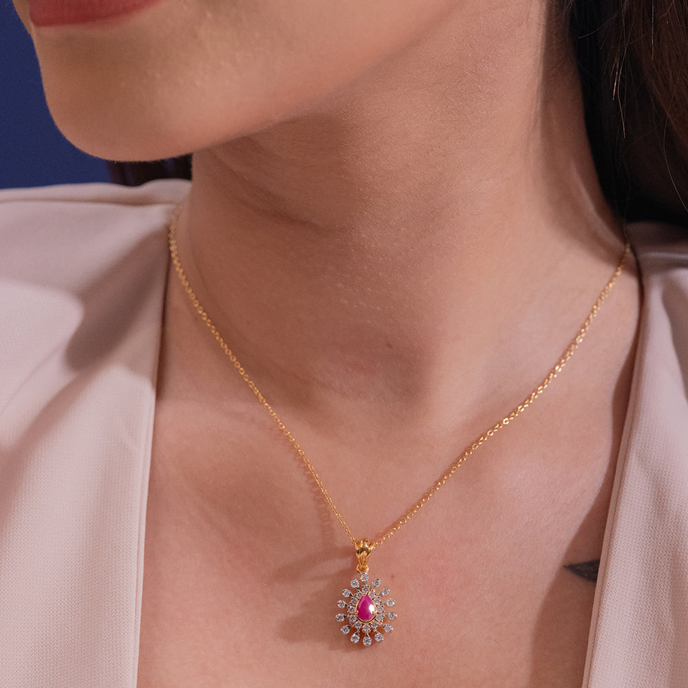 Jolly Moissanite Pendant and Earrings Set - Shinez By Baxi Jewellers