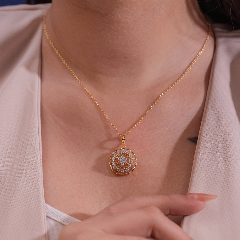 Qatara Moissanite Pendant and Earrings Set - Shinez By Baxi Jewellers