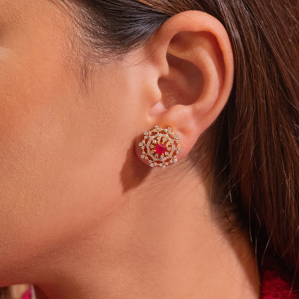 Darsi Moissanite Pendant and Earrings Set - Shinez By Baxi Jewellers