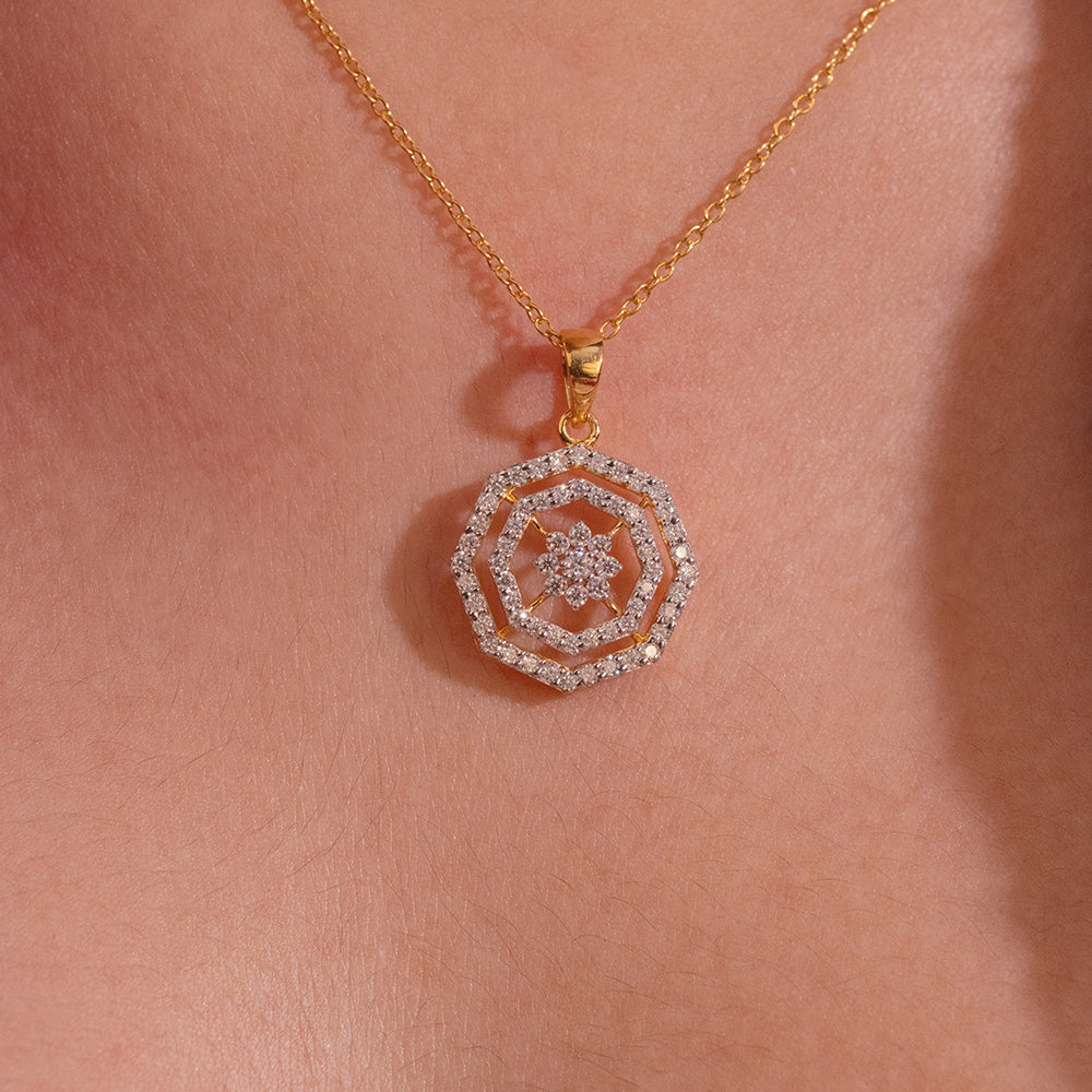 Ovita Moissanite Pendant and Earrings Set - Shinez By Baxi Jewellers