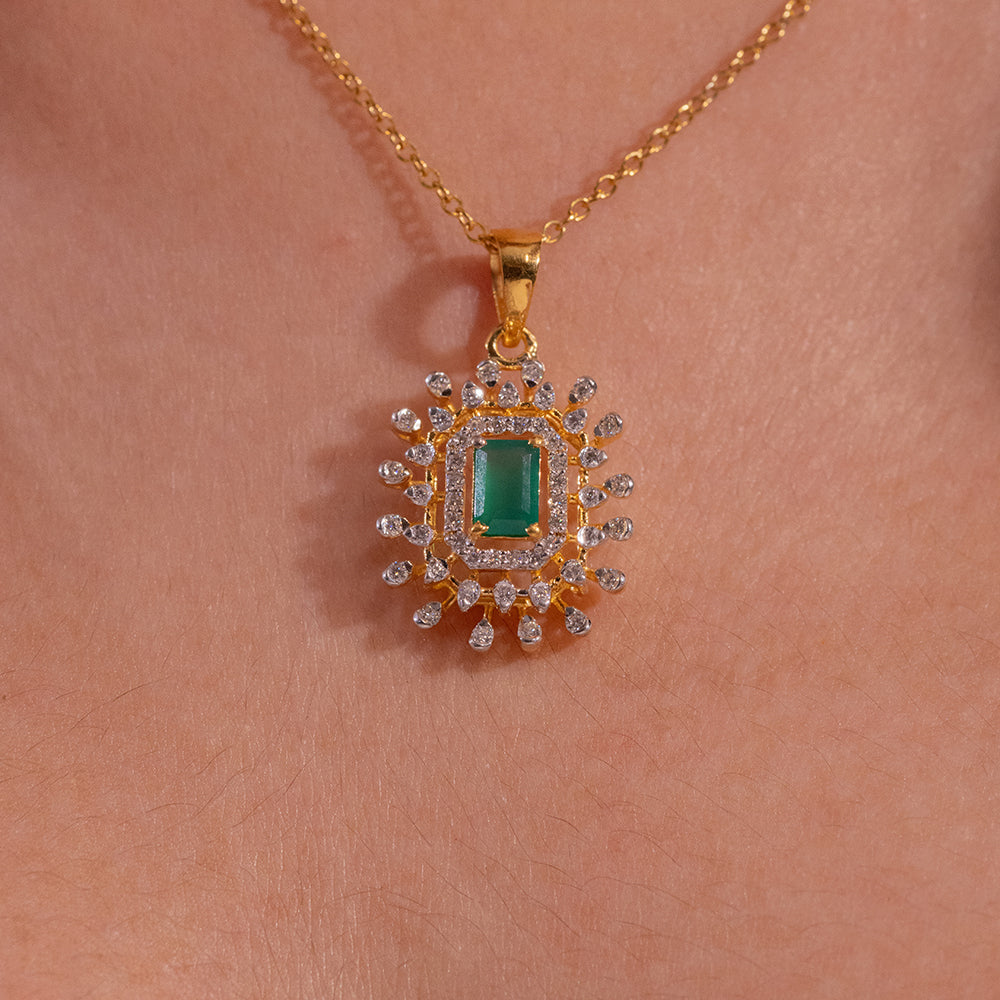 Eshana Moissanite Pendant and Earrings Set - Shinez By Baxi Jewellers