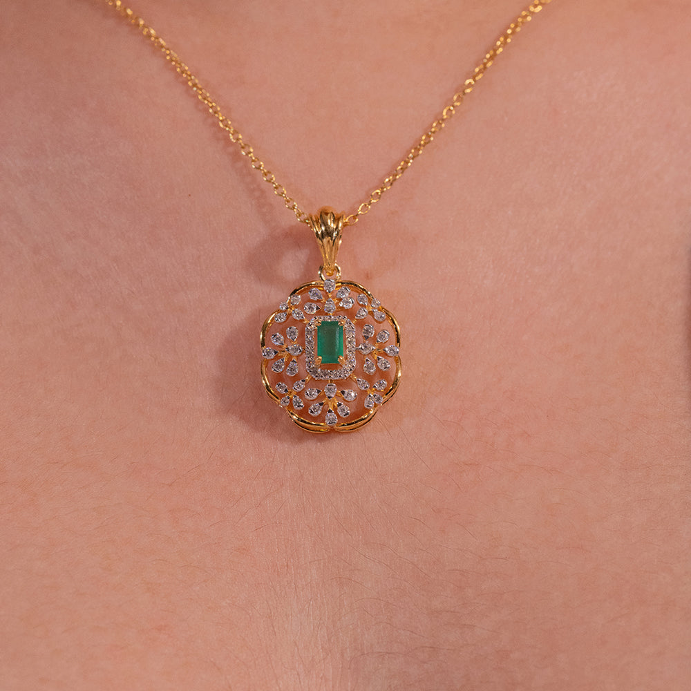 Raza Moissanite Pendant and Earrings Set - Shinez By Baxi Jewellers