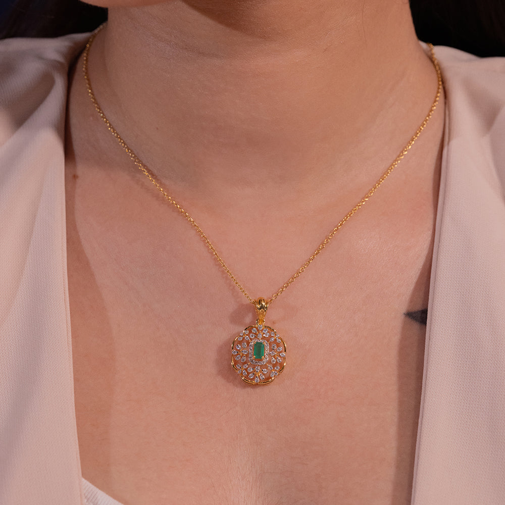 Raza Moissanite Pendant and Earrings Set - Shinez By Baxi Jewellers