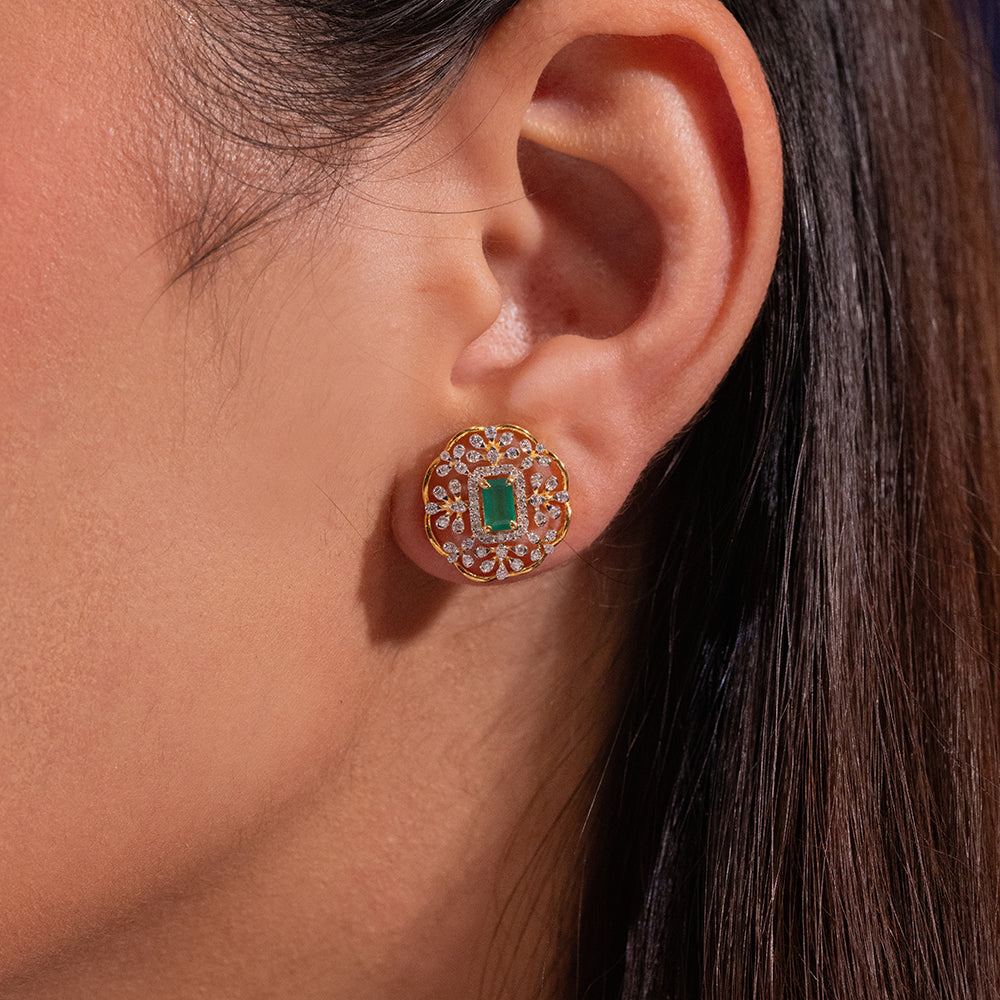 Raza Moissanite Pendant and Earrings Set - Shinez By Baxi Jewellers