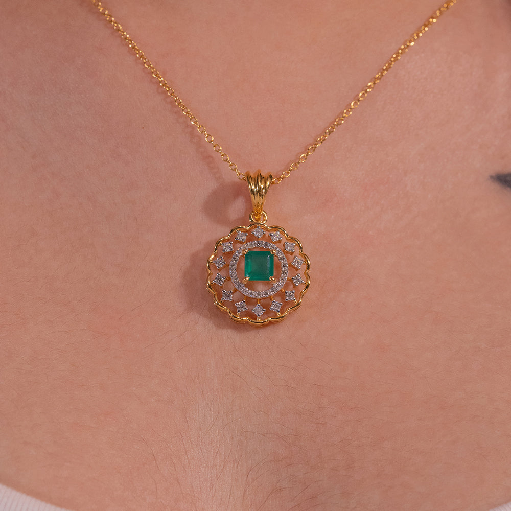 Calla Moissanite Pendant and Earrings Set - Shinez By Baxi Jewellers