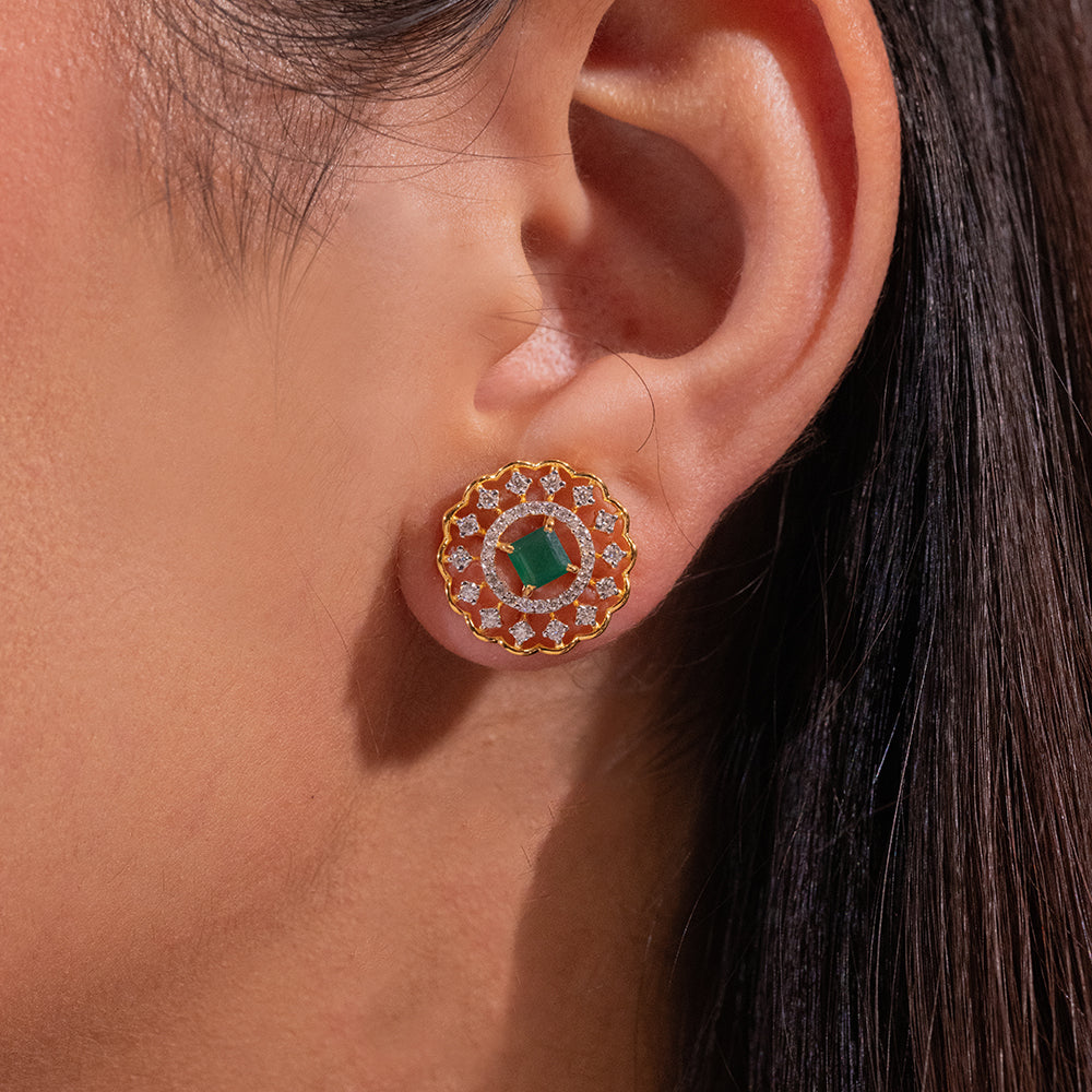 Calla Moissanite Pendant and Earrings Set - Shinez By Baxi Jewellers