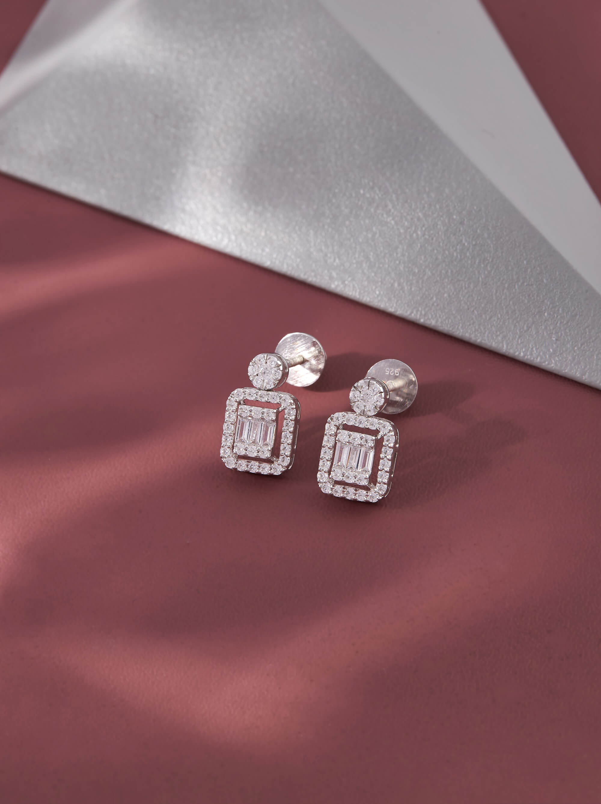 Grette Silver Drop Earrings | White Gold - Shinez By Baxi Jewellers