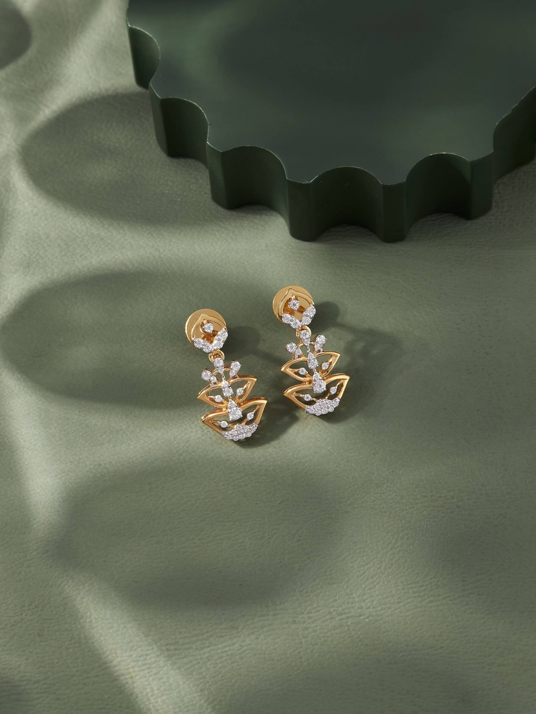 Misa Silver Dangle Earrings | 22KT Gold Vermeil - Shinez By Baxi Jewellers