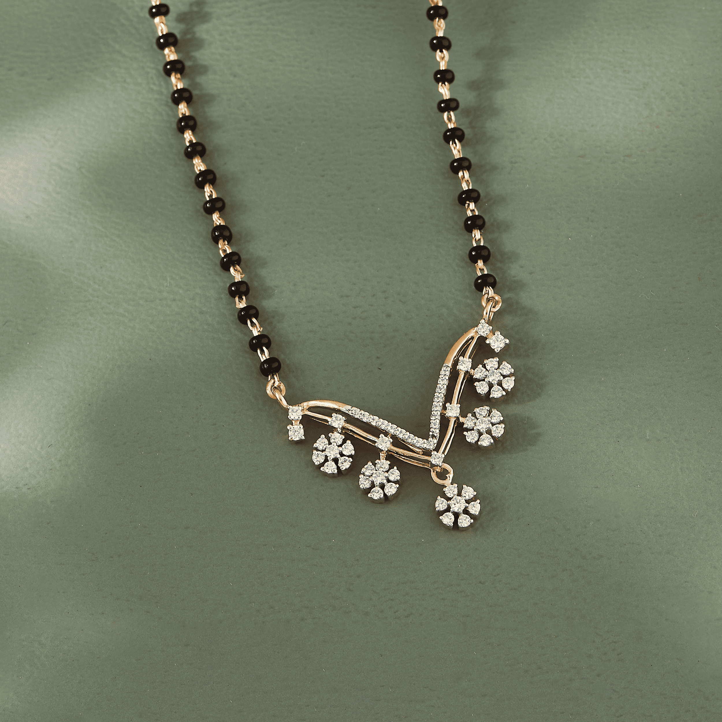 Flora Silver Mangalsutra for Women | 22KT Gold Vermeil - Shinez By Baxi Jewellers