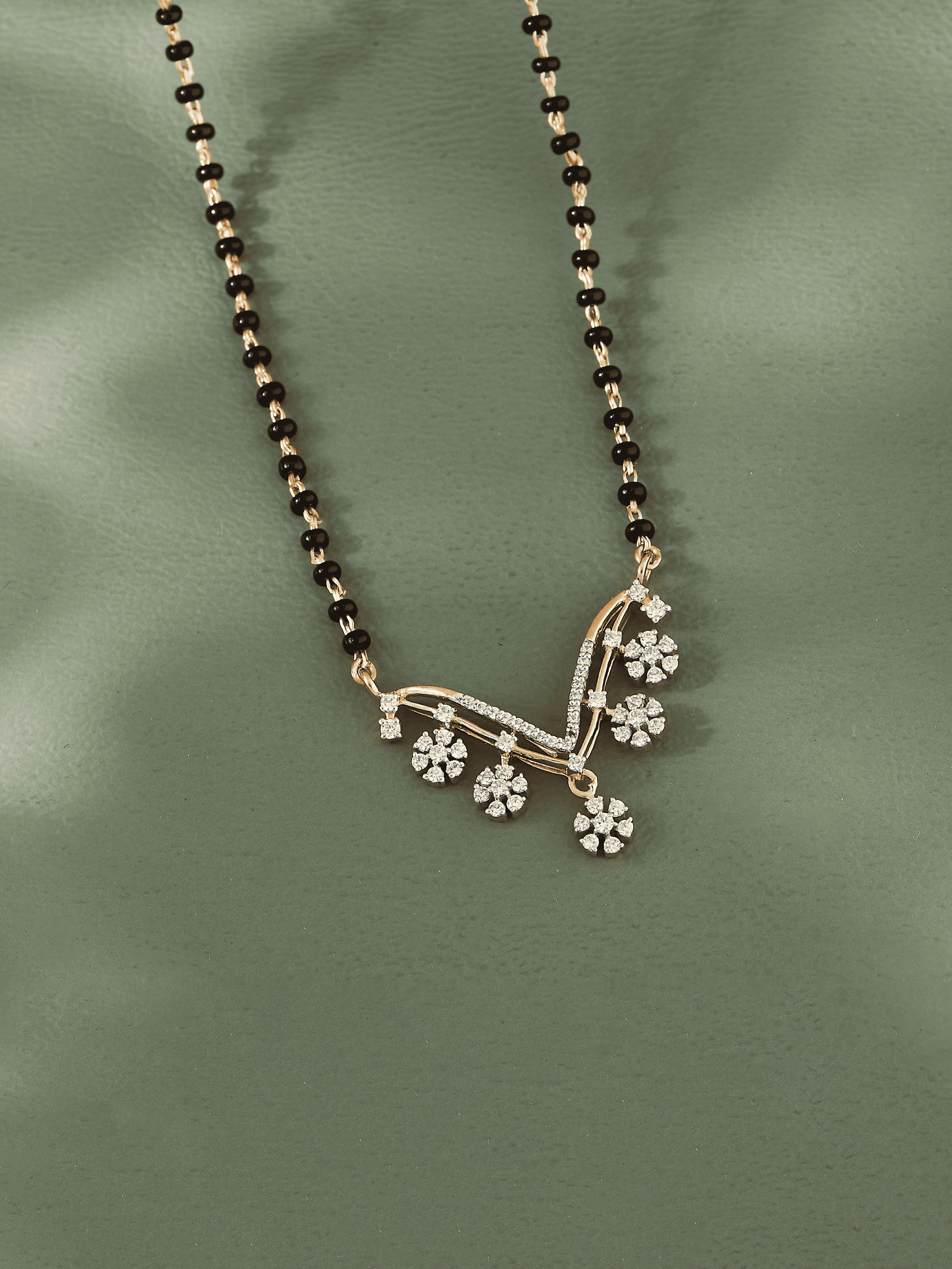 Flora Silver Mangalsutra for Women | 22KT Gold Vermeil - Shinez By Baxi Jewellers