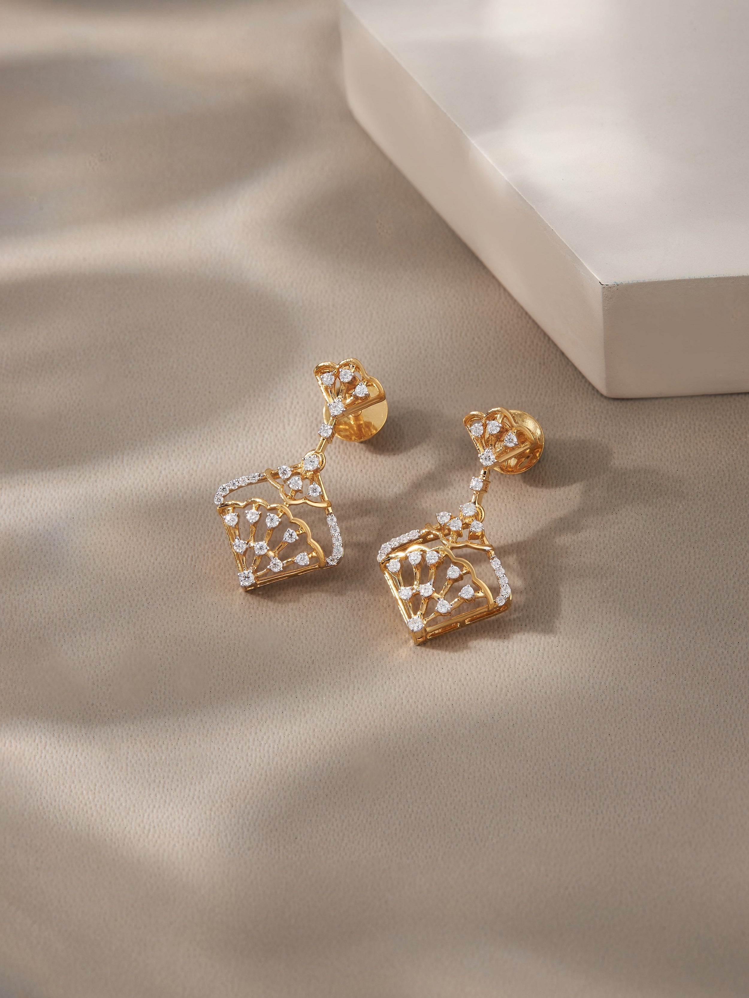 Zaer Silver Dangle Earrings | 22KT Gold Vermeil - Shinez By Baxi Jewellers