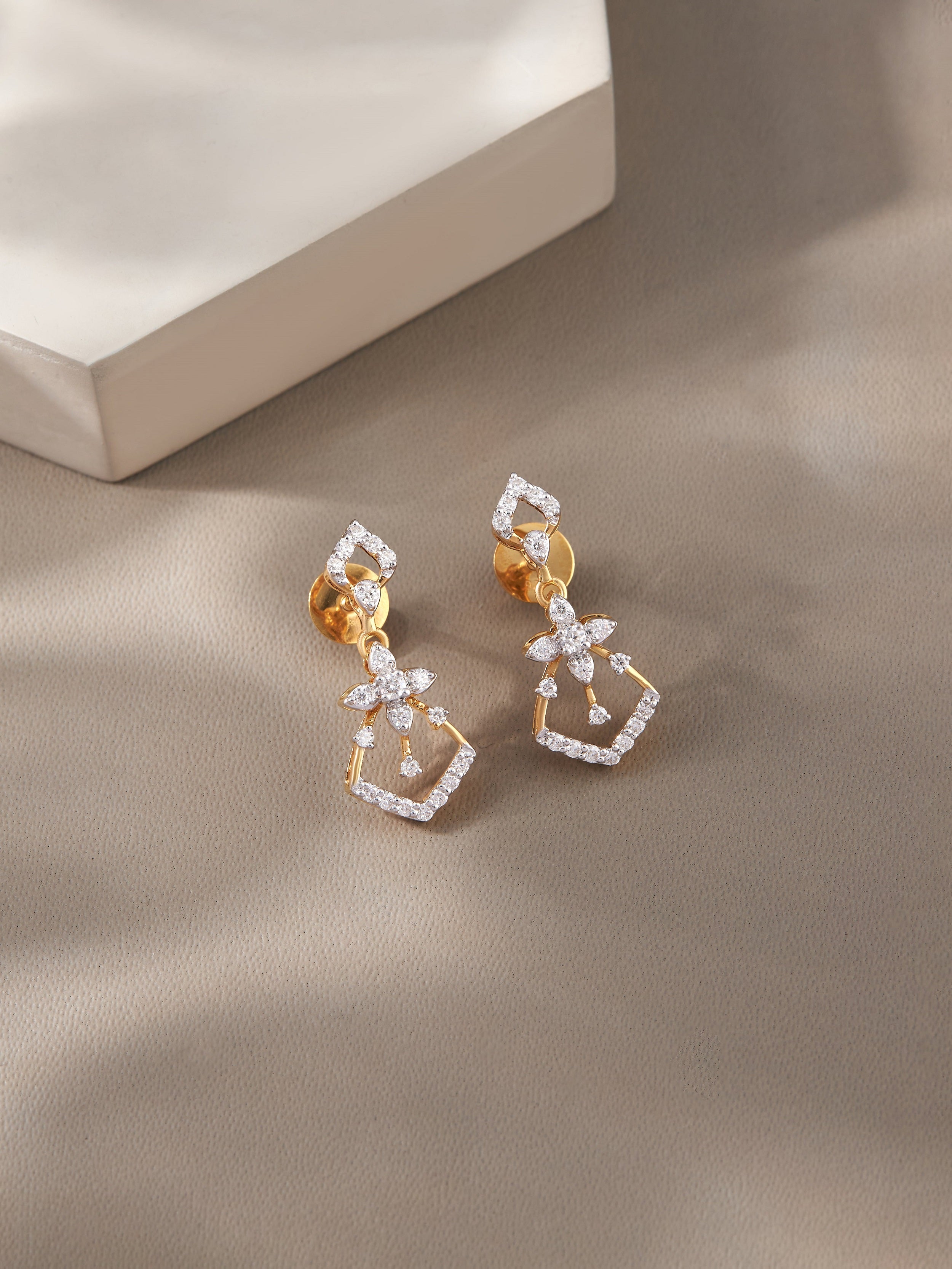 Kahli Silver Dangle Earrings | 22KT Gold Vermeil - Shinez By Baxi Jewellers