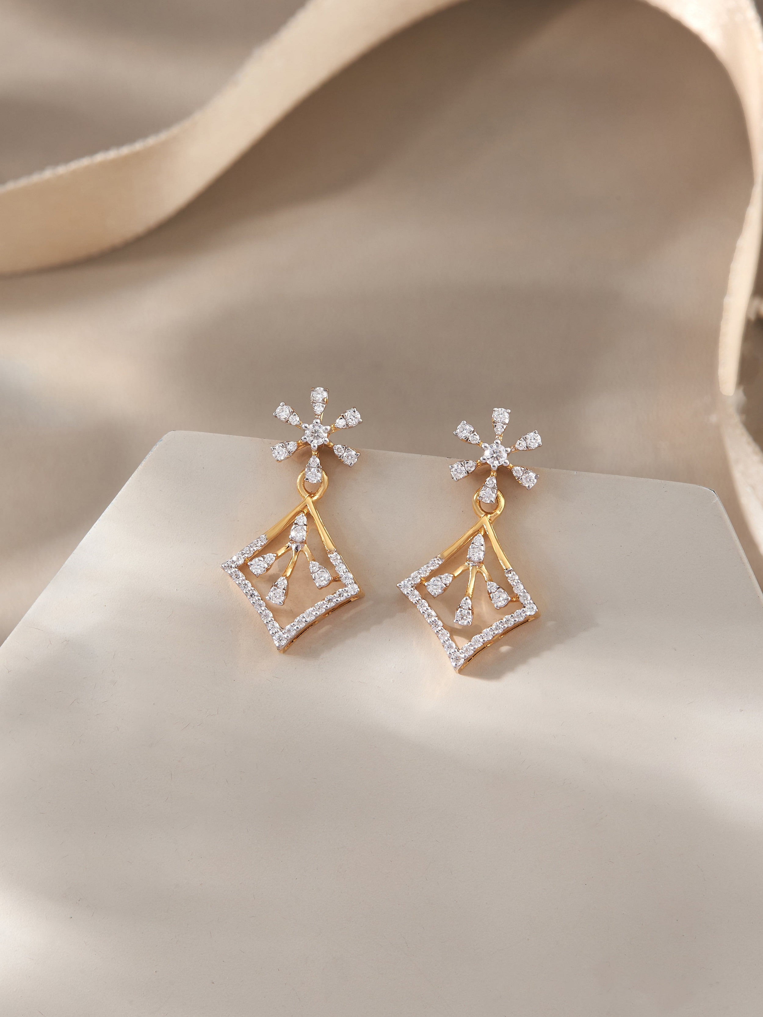 Akamai Silver Dangle Earrings | 22KT Gold Vermeil - Shinez By Baxi Jewellers