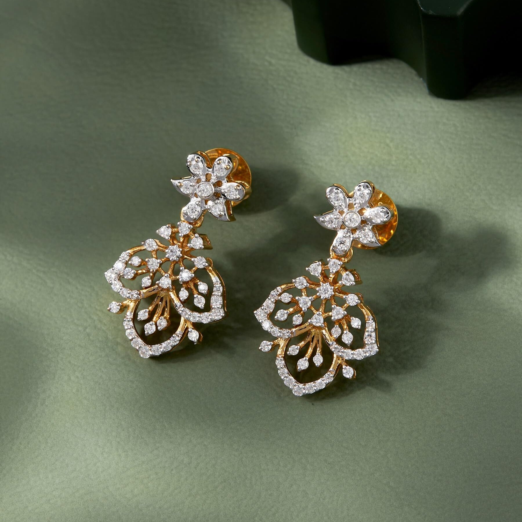 Christa Silver Dangle Earrings | 22KT Gold Vermeil - Shinez By Baxi Jewellers