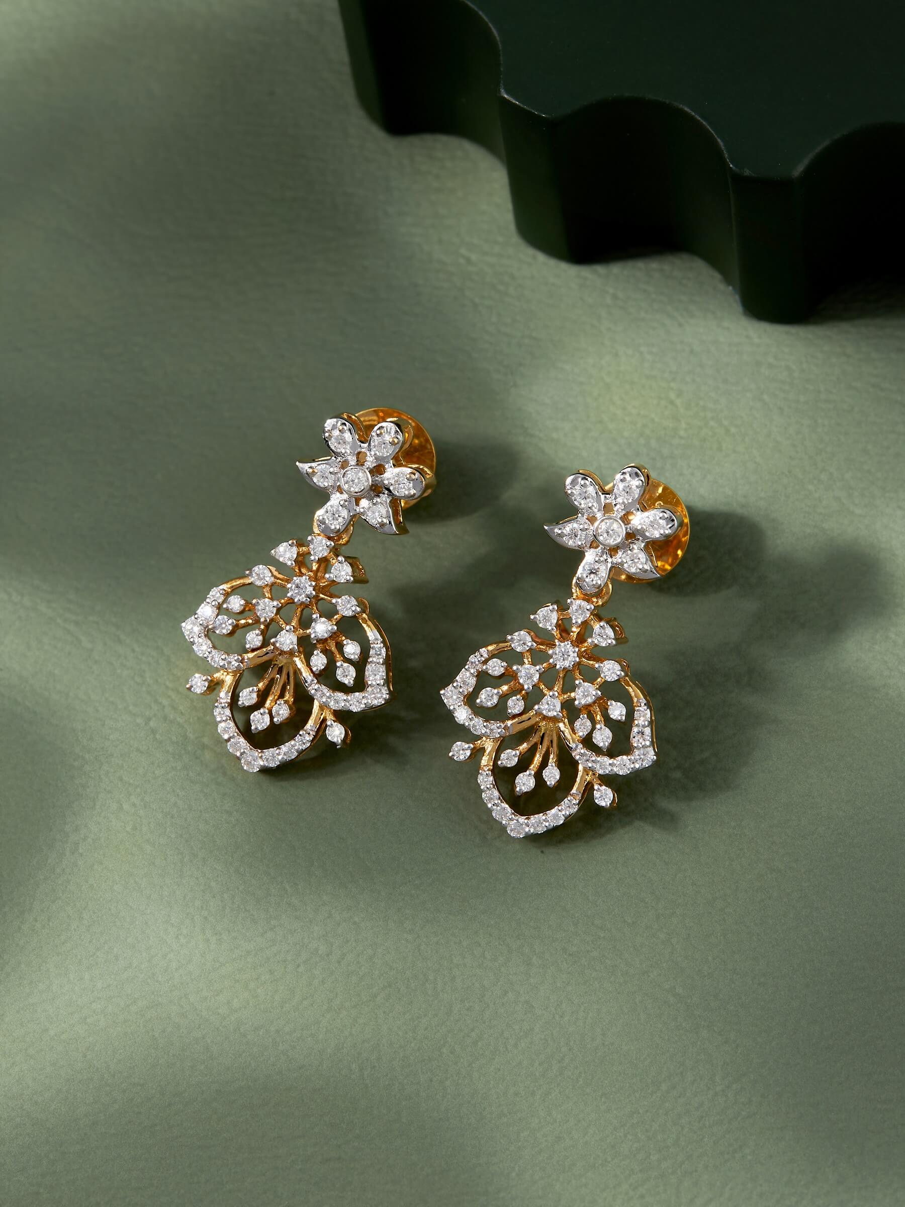 Christa Silver Dangle Earrings | 22KT Gold Vermeil - Shinez By Baxi Jewellers