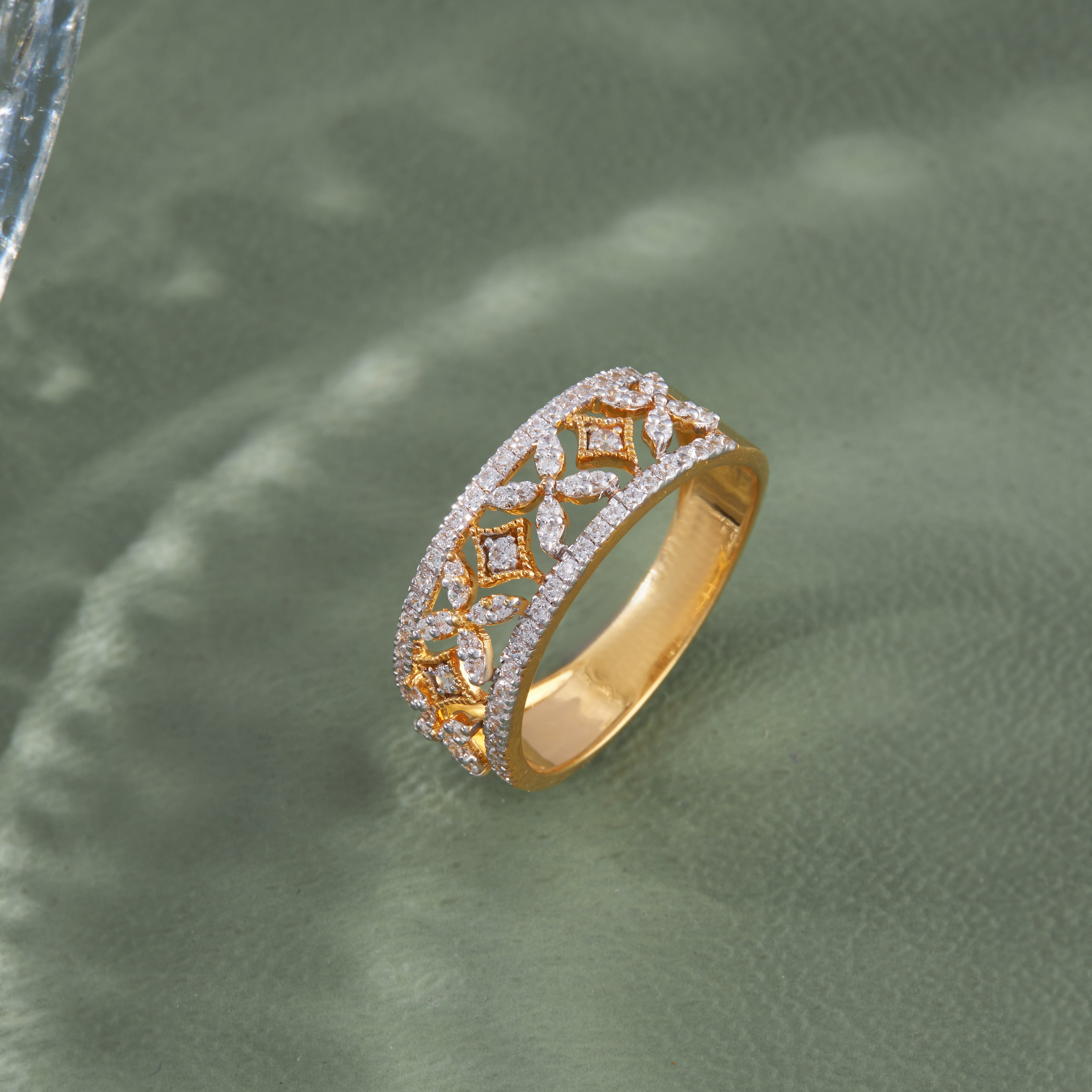 Nuray Silver Ring for Women | 22KT Gold Vermeil - Shinez By Baxi Jewellers