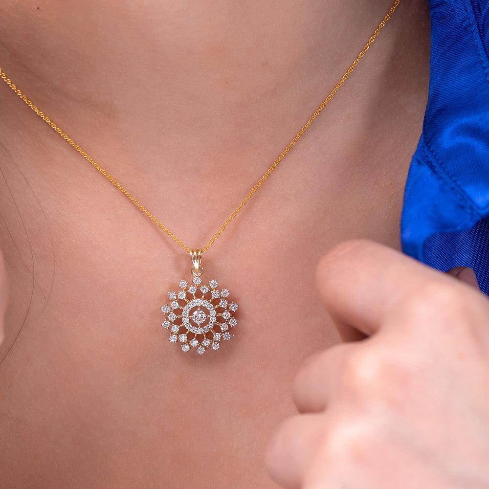 Amanda Designer Silver Pendant for Women - Shinez By Baxi Jewellers