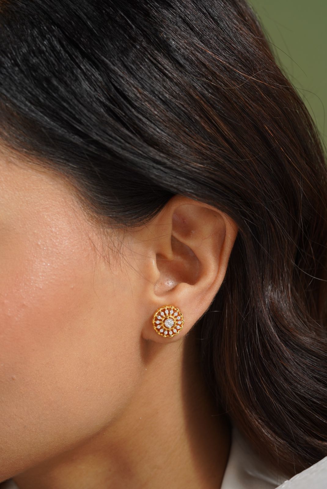 Ariha Silver Moissanite Earrings for Women | 22KT Gold Vermeil - Shinez By Baxi Jewellers