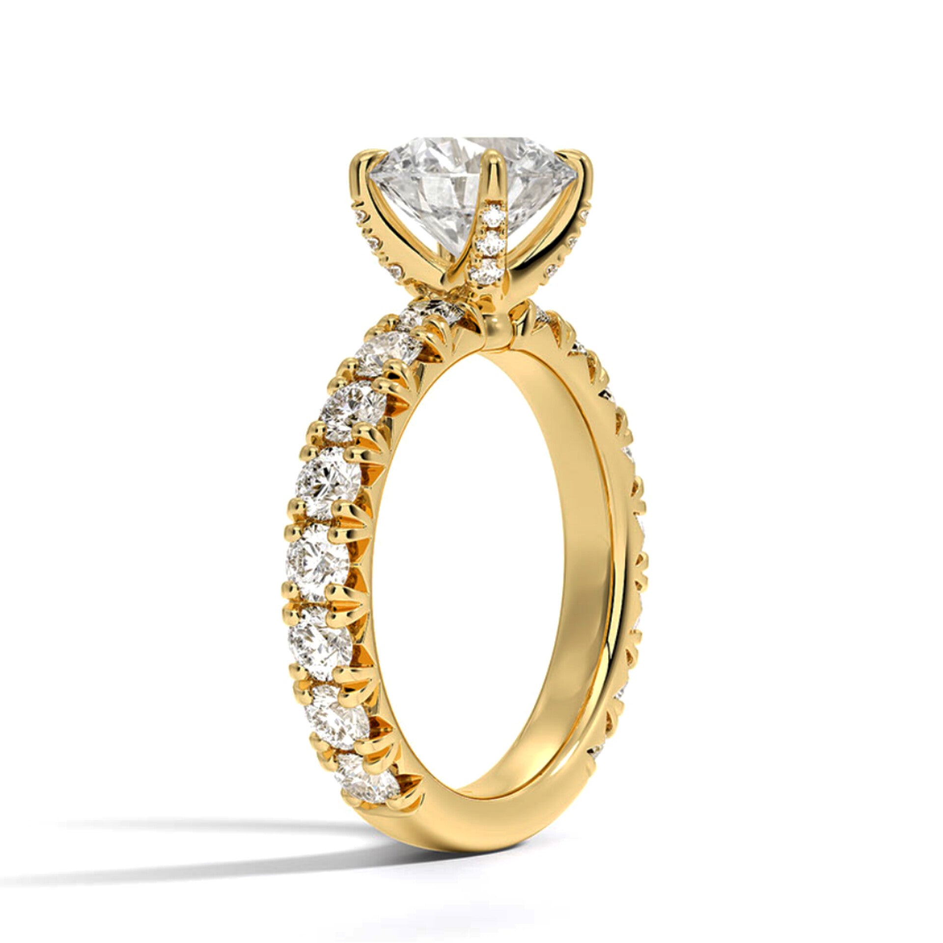 Sigma 2 carat Solitaire Silver Ring Yellow Gold - Shinez By Baxi Jewellers