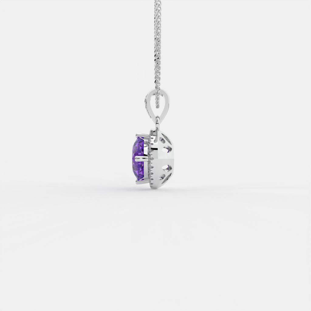 Siria Amethyst Silver Pendant For Women - Shinez By Baxi Jewellers