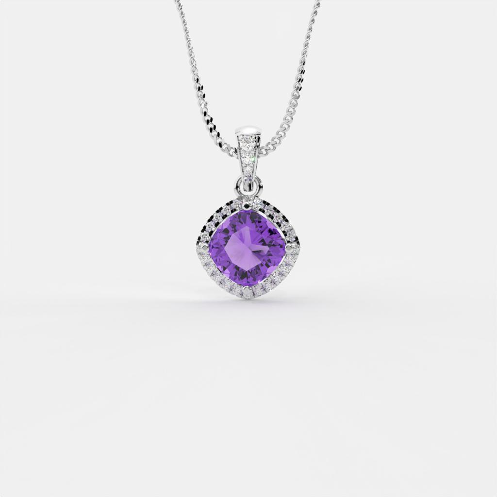 Siria Amethyst Silver Pendant For Women - Shinez By Baxi Jewellers