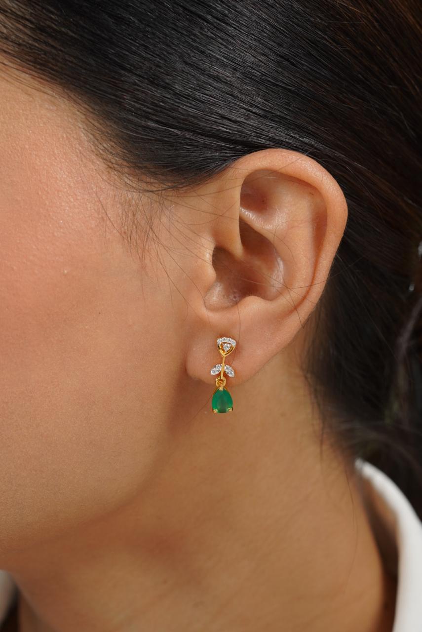 Ursa Silver Moissanite Drop Earrings | 22KT Gold Vermeil - Shinez By Baxi Jewellers