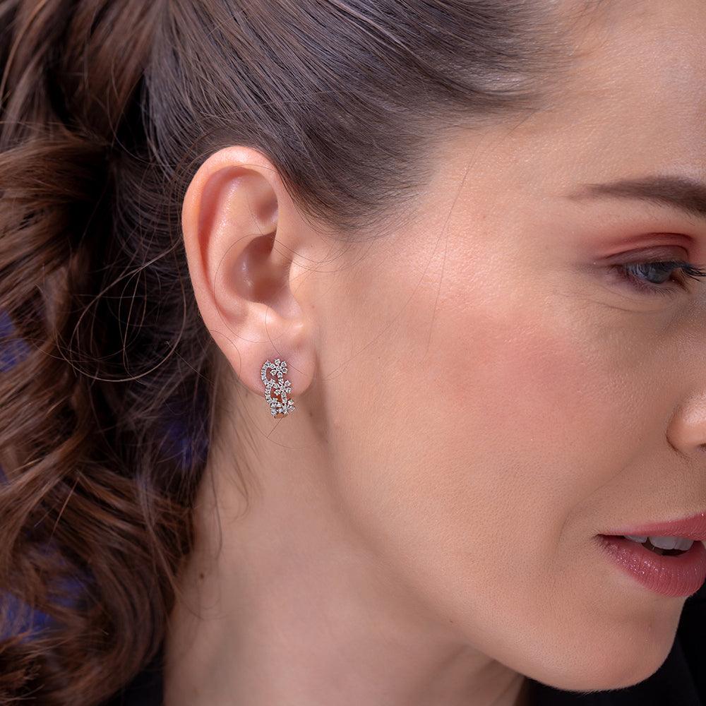 Vaniya Silver Hoop Earrings for Women - Shinez By Baxi Jewellers