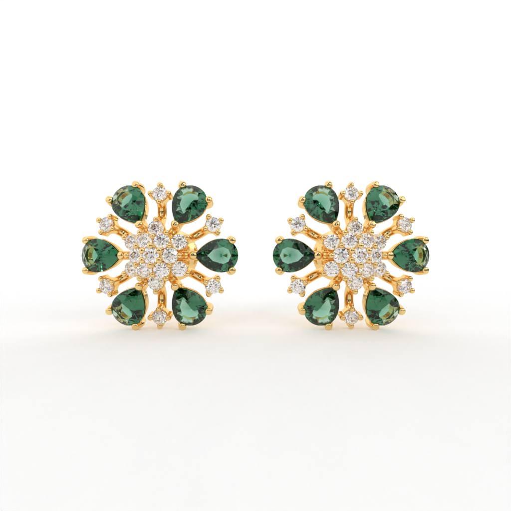 Yan Silver Stud Earrings for Women - Shinez By Baxi Jewellers