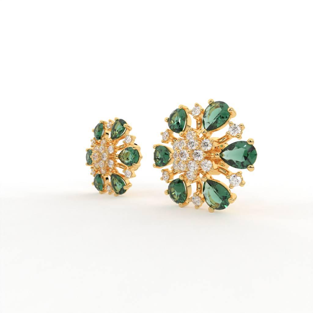 Yan Silver Stud Earrings for Women - Shinez By Baxi Jewellers