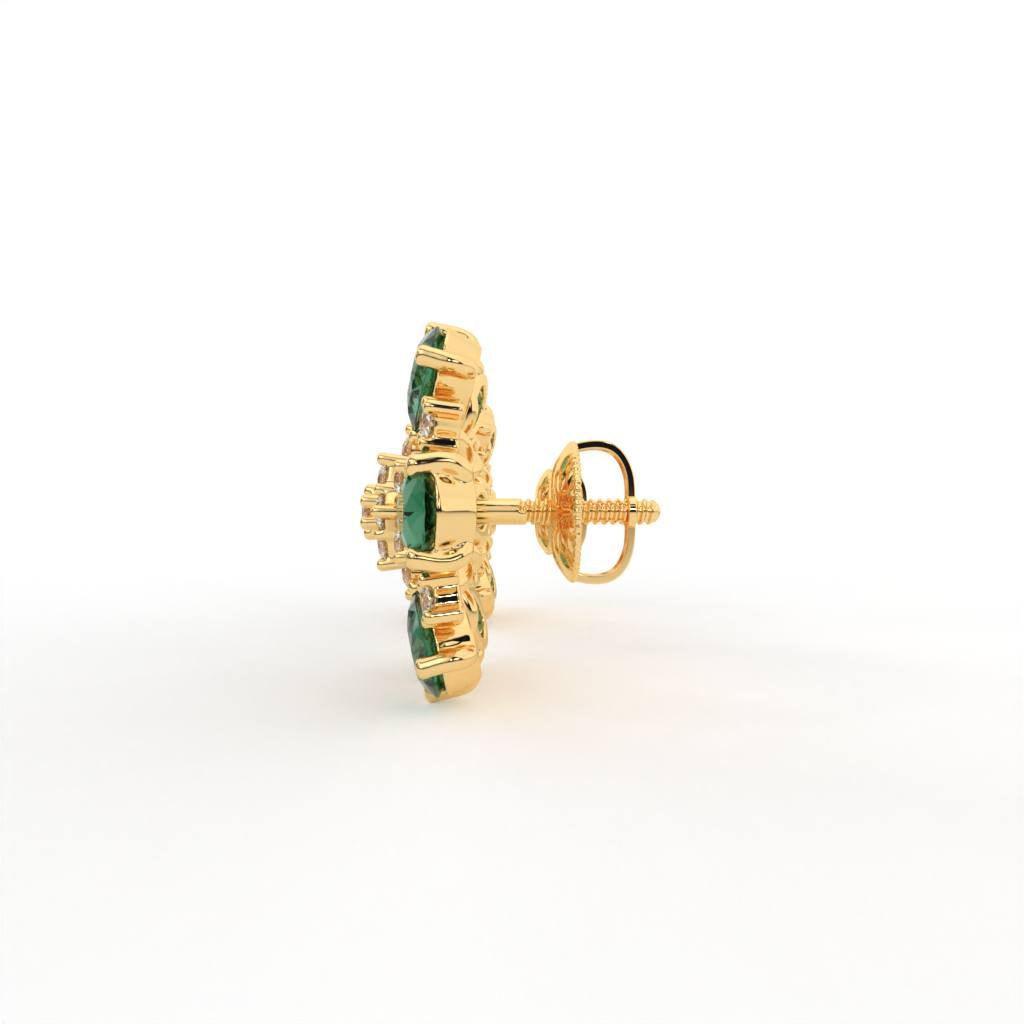 Yan Silver Stud Earrings for Women - Shinez By Baxi Jewellers