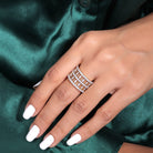 Ziona Silver Band With Swarovski Stones For Women - Shinez By Baxi Jewellers
