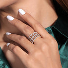Ziona Silver Band With Swarovski Stones For Women - Shinez By Baxi Jewellers