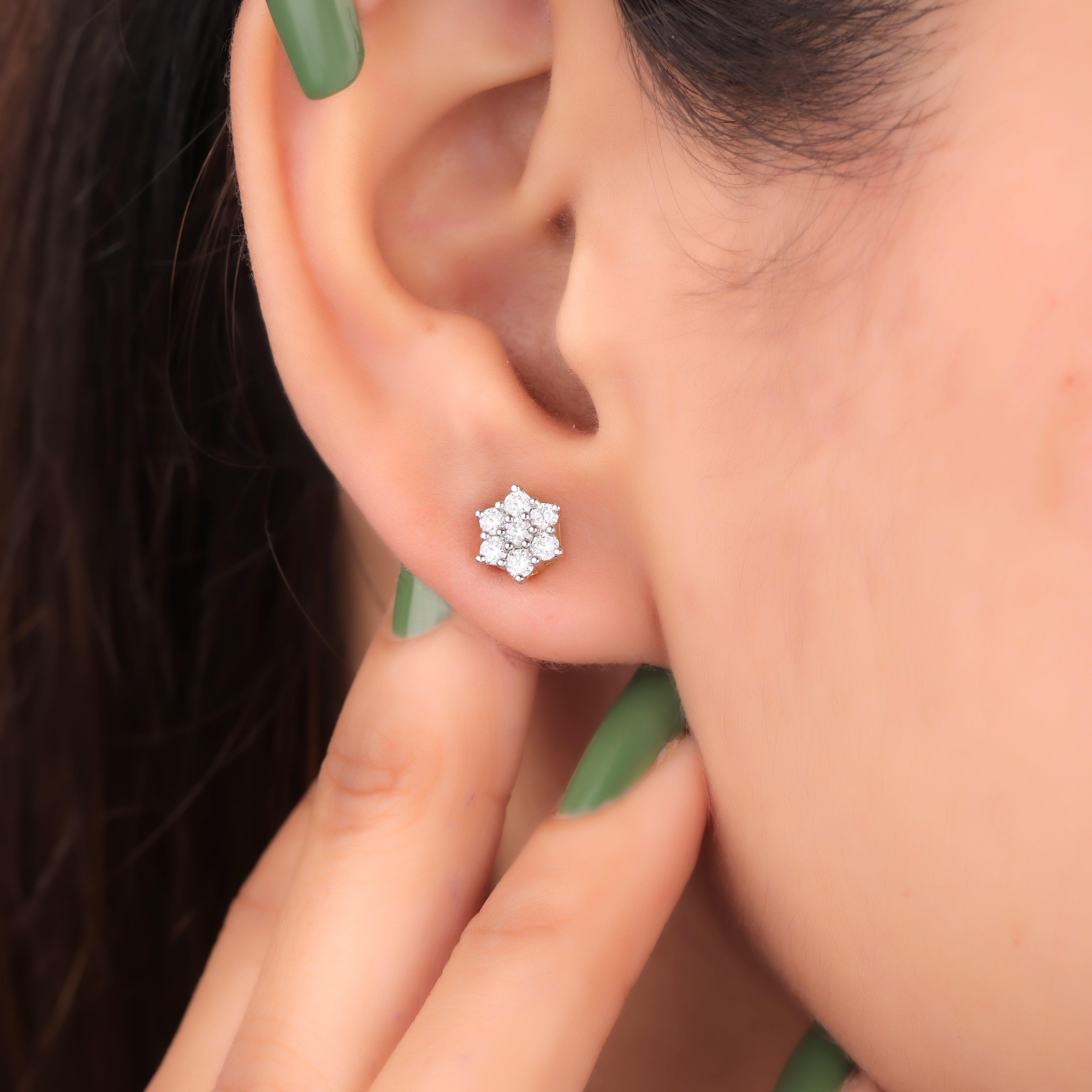 Shyla Tiny Silver Stud Earrings for Women - Shinez By Baxi Jewellers