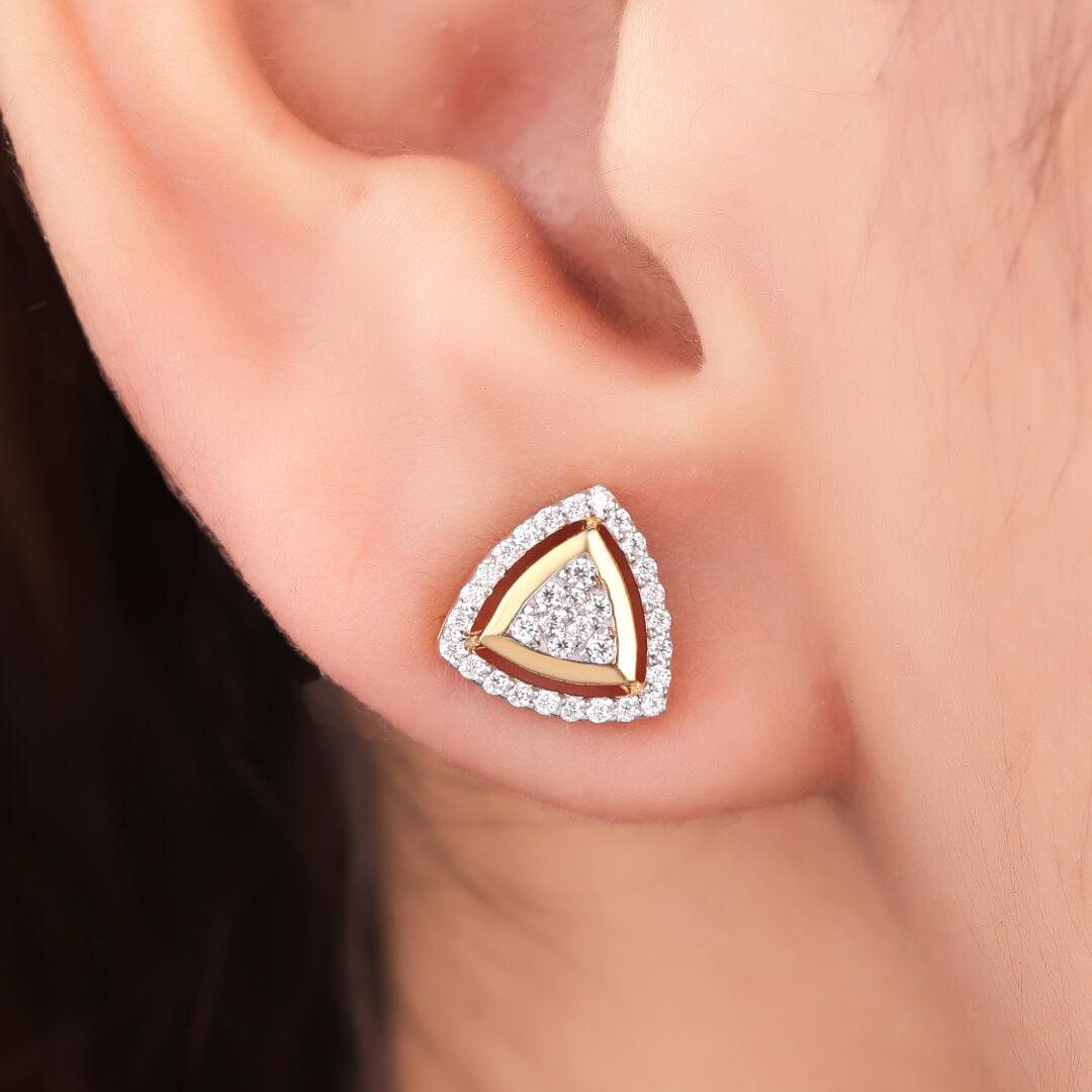 Kaci Silver Stud Earrings for Women - Shinez By Baxi Jewellers