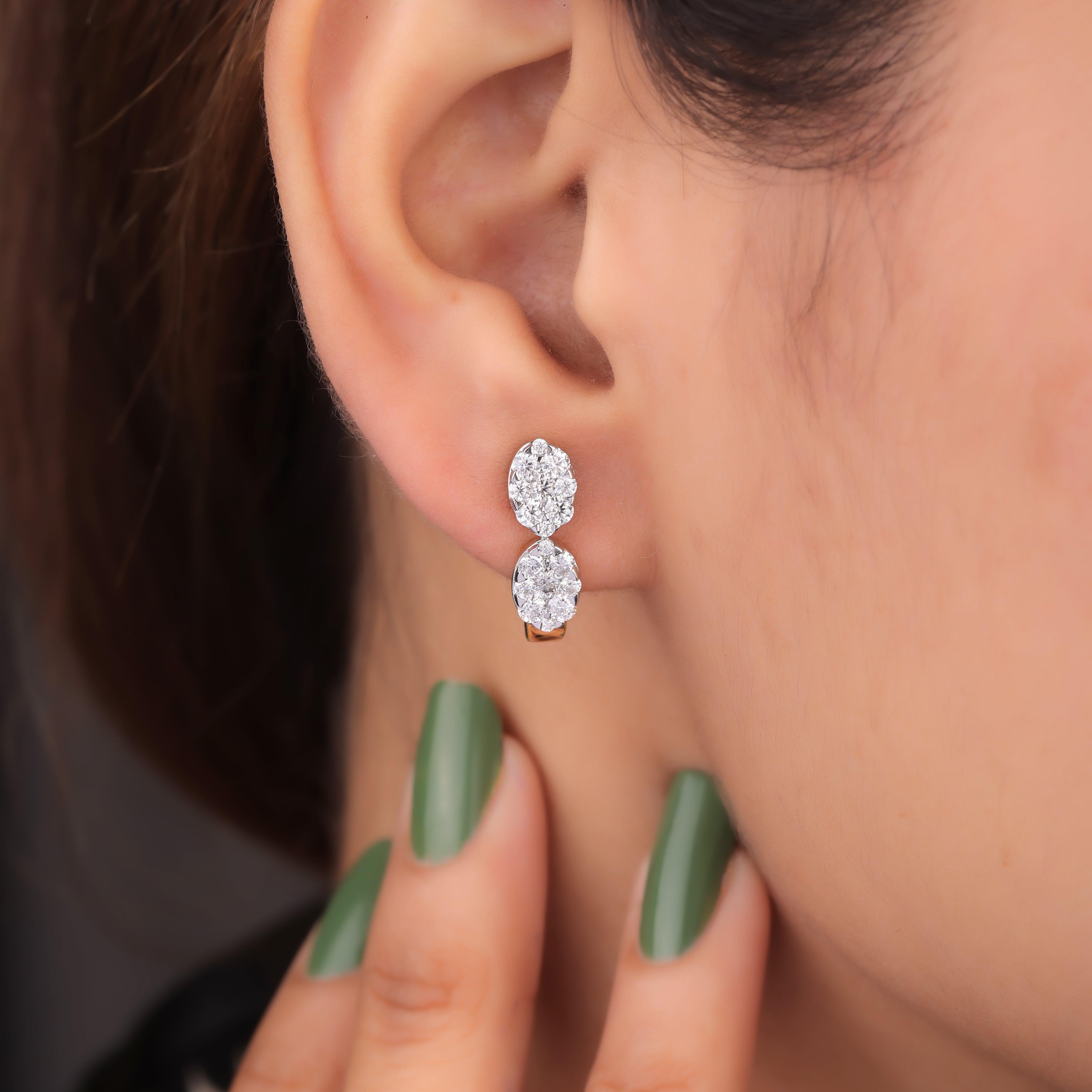 Raya Silver Hoop Earrings for Women - Shinez By Baxi Jewellers