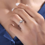Zezen Solitaire Silver Ring for Women - Shinez By Baxi Jewellers