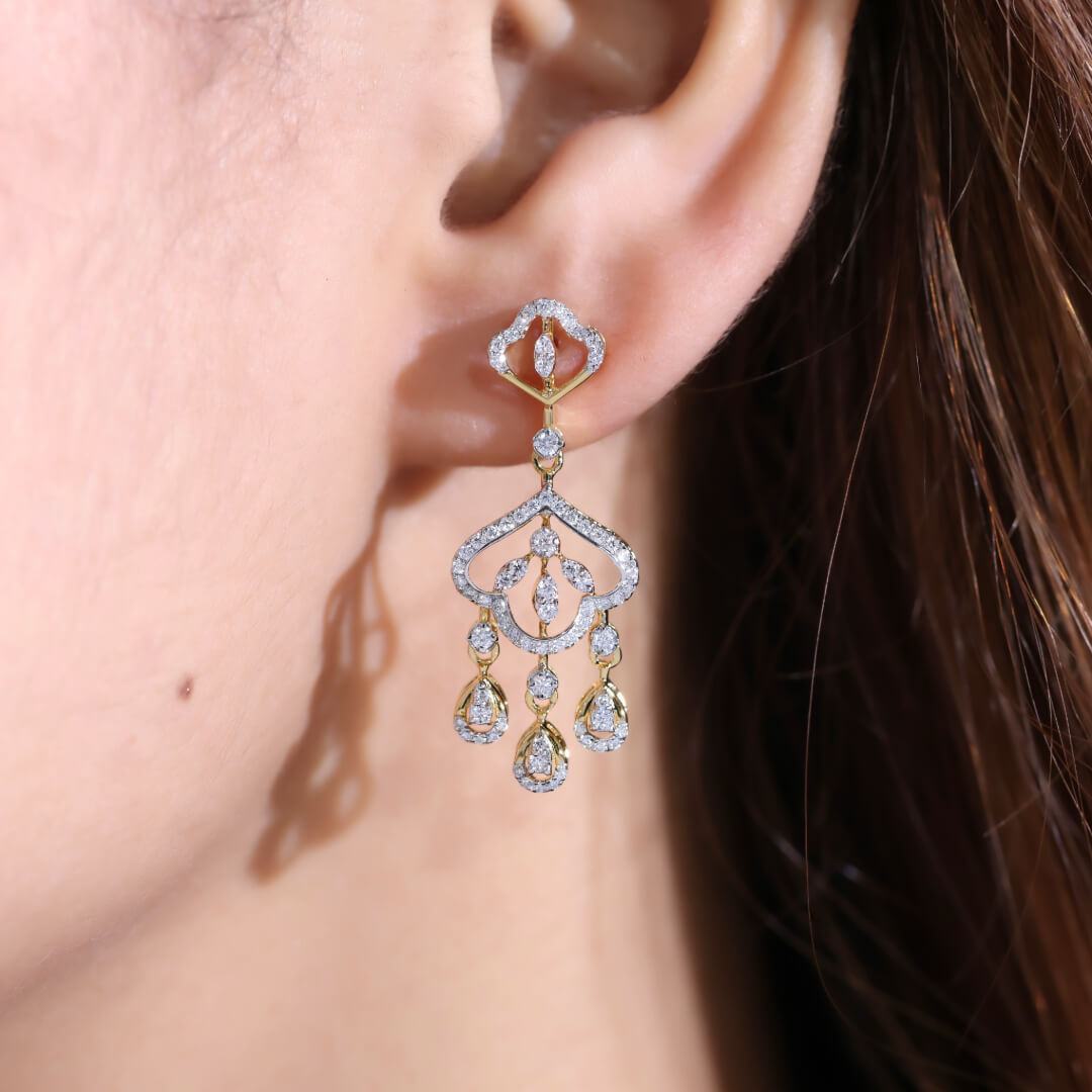 Zahara Silver Drop Earrings for Women - Shinez By Baxi Jewellers
