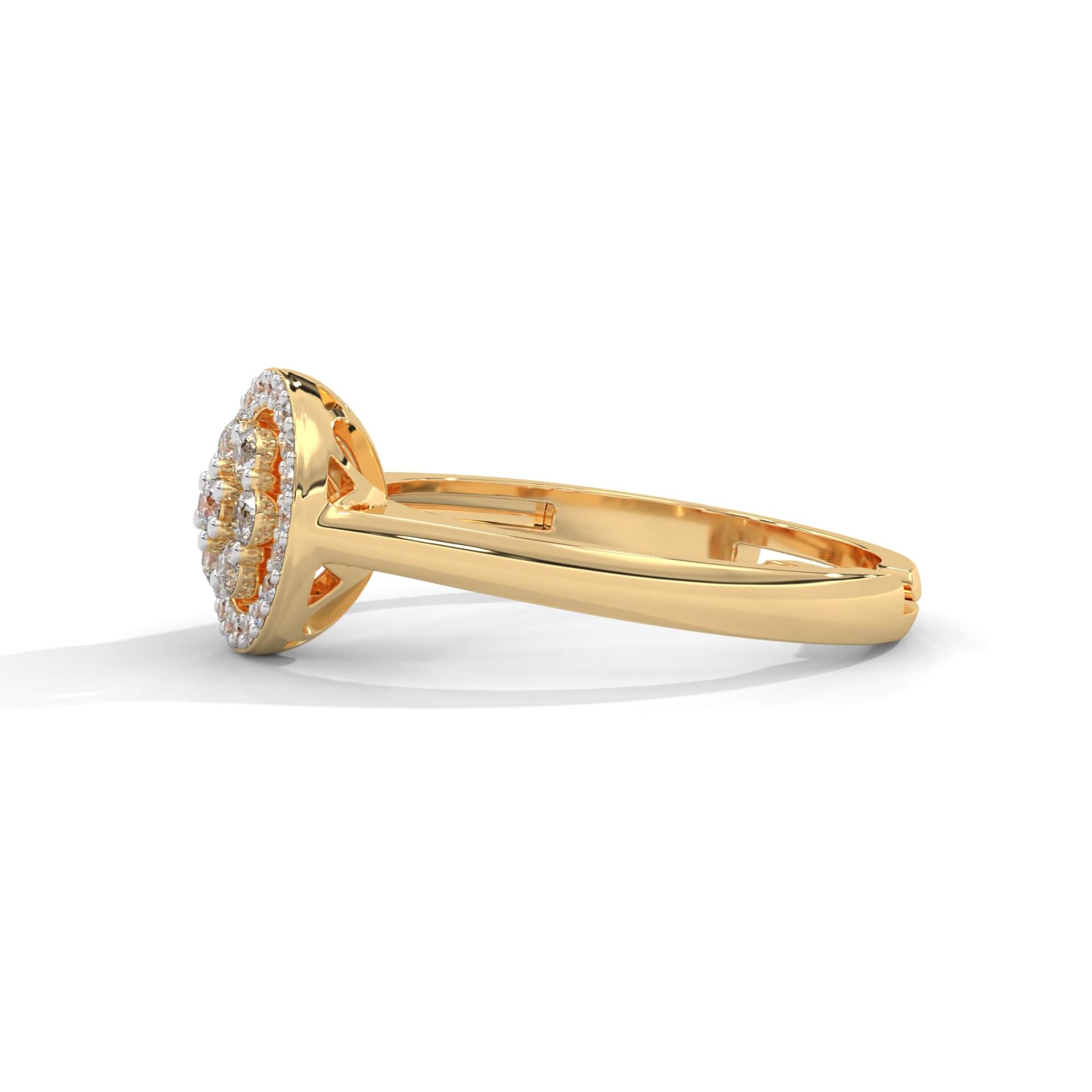 Floral Adjustable Silver Ring | 22KT Gold Vermeil - Shinez By Baxi Jewellers