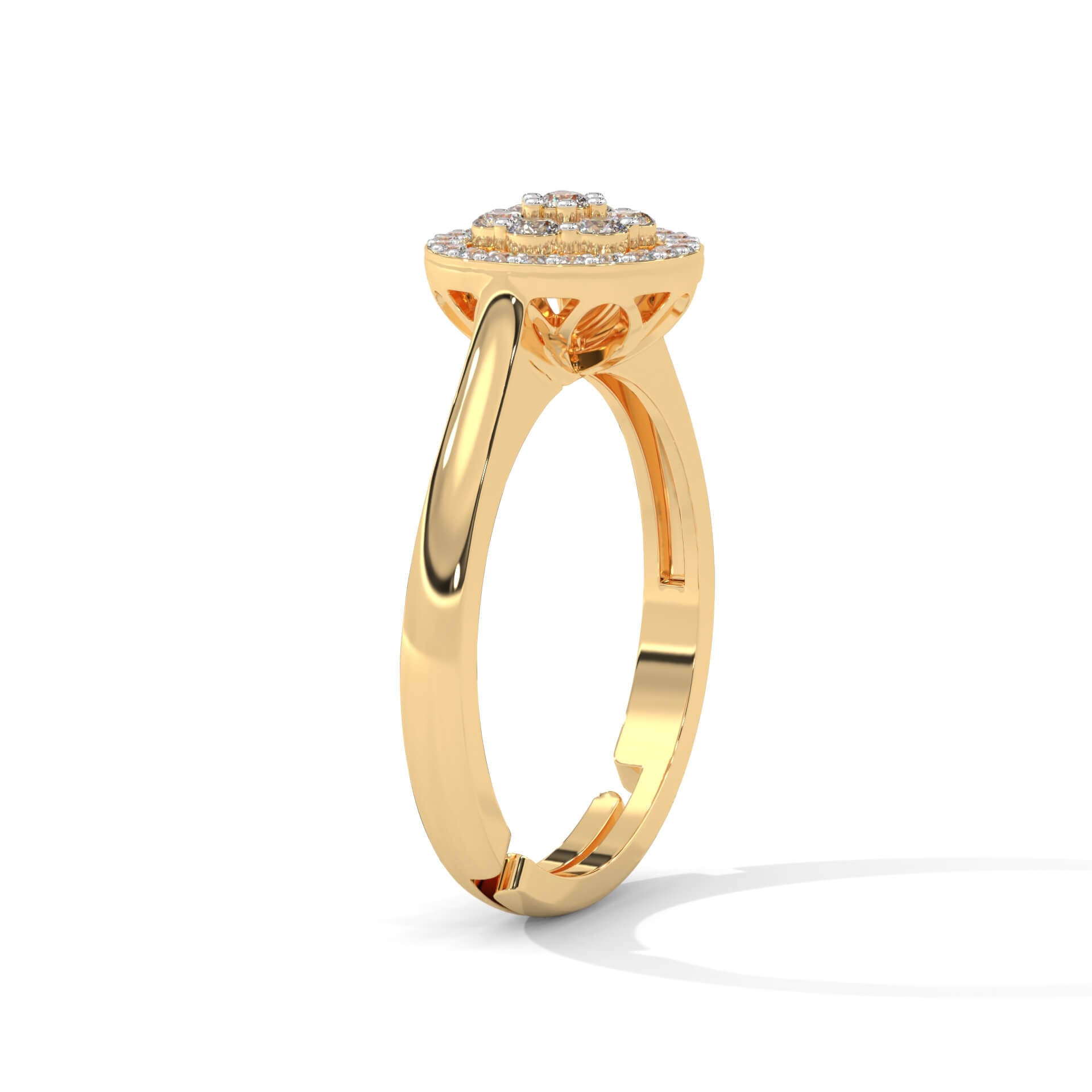 Floral Adjustable Silver Ring | 22KT Gold Vermeil - Shinez By Baxi Jewellers