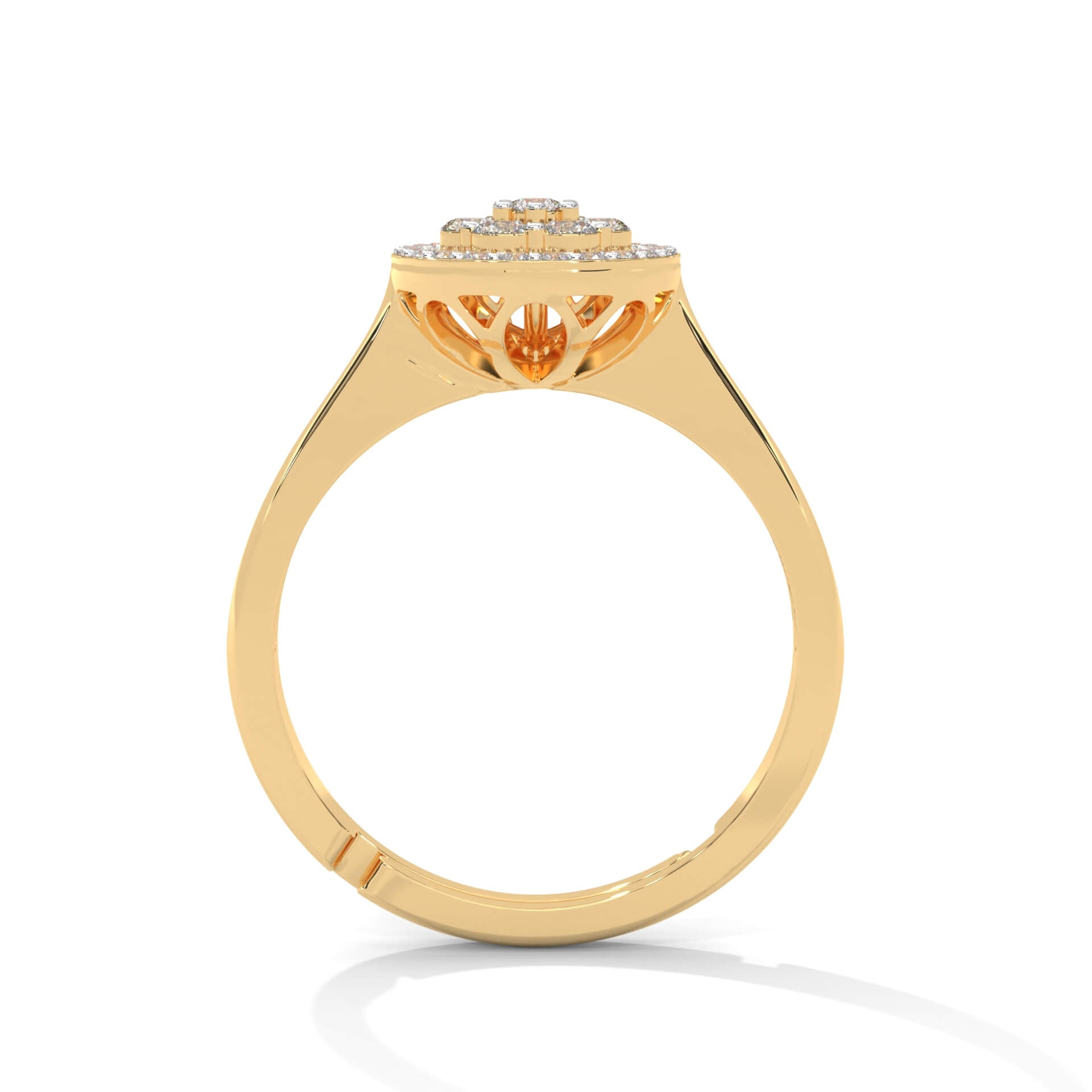 Floral Adjustable Silver Ring | 22KT Gold Vermeil - Shinez By Baxi Jewellers