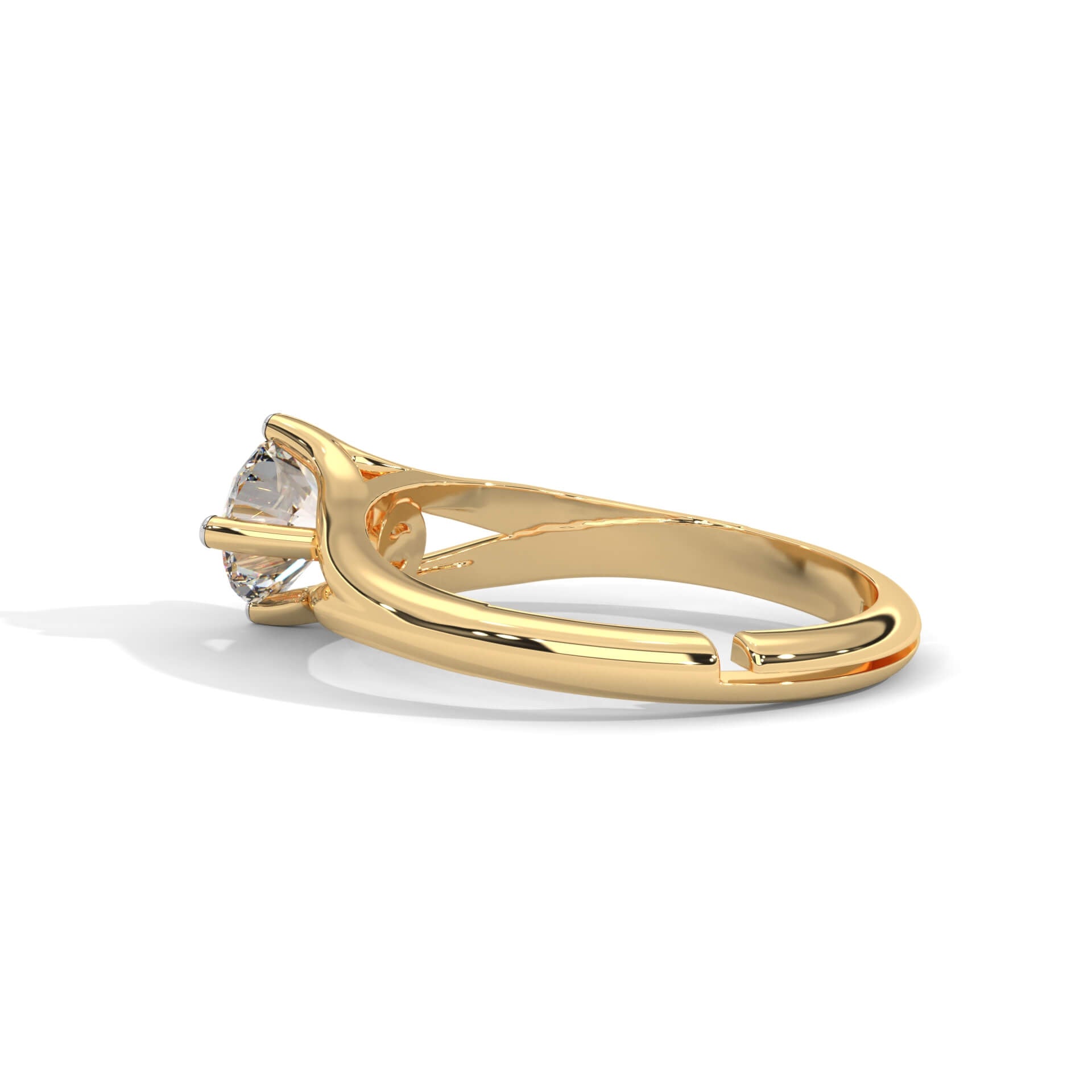 Clarla Solitaire Silver Adjustable Ring | 22KT Gold Vermeil - Shinez By Baxi Jewellers